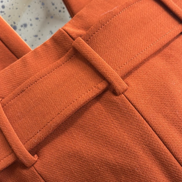 Theory belted high waisted orange cigarette trousers - Picture 5 of 6